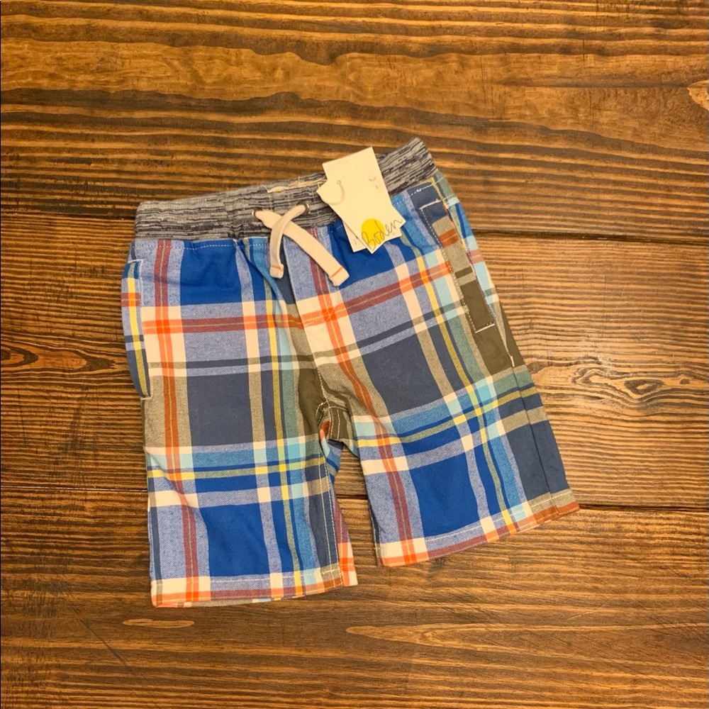 Mini Boden Plaid Pull-on Shorts